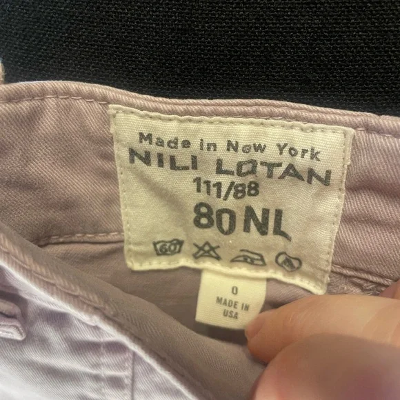 Nili Lotan 111/88 80NL Jenna style trousers pant light lilac Size 0 retail $345